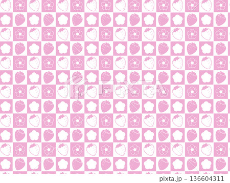 かわいい苺の背景素材 かわいい苺の背景素材 136604311