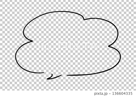 Pen handwritten speech bubble _ black 136604335