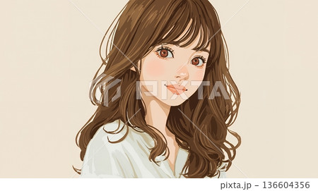 若い女性のイラスト 136604356