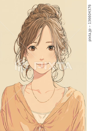 若い女性のイラスト 136604376