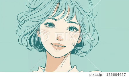 若い女性のイラスト 136604427