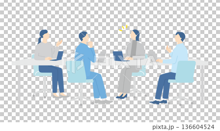 Business people exchanging opinions at a meeting 136604524