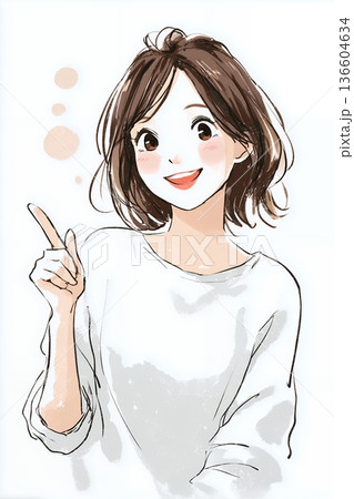 若い女性のイラスト 136604634