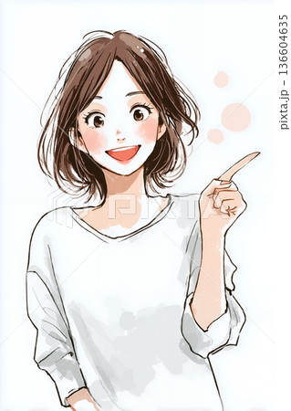 若い女性のイラスト 若い女性のイラスト 136604635
