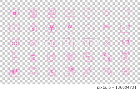 フィンテックアイコンセット フィンテックアイコンセット 136604731