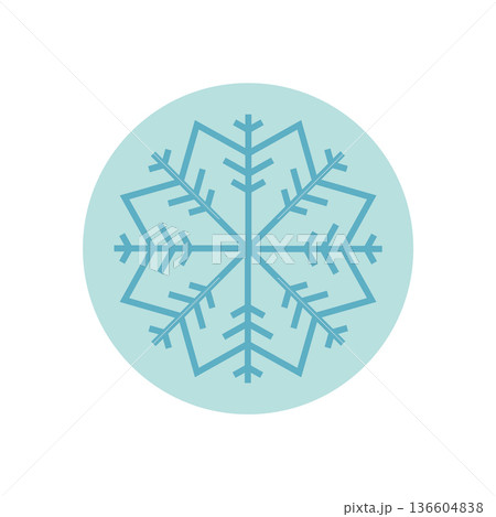 Blue snowflake with ice element in a circle outline forms a winter ornament. This cold package label uses chill decoration, perfect as christmas or holiday ornament design. Blue snowflake with ice element in a circle outline forms a winter ornament. This cold package label uses chill decoration, perfect as christmas or holiday ornament design. 136604838