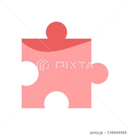 Flat jigsaw puzzle piece silhouette. A simple boardgame element for fun and entertainment. Vibrant toy design for children and hobby concepts. Ideal table games. Flat jigsaw puzzle piece silhouette. A simple boardgame element for fun and entertainment. Vibrant toy design for children and hobby concepts. Ideal table games. 136604988