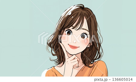 良いアイデアが思いつく女性 136605014