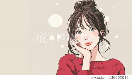 良いアイデアが思いつく女性 136605015