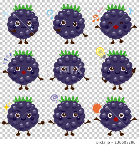 BlackBerry character illustration facial expression set BlackBerry character illustration facial expression set 136605296