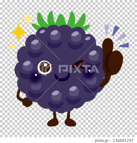 Blackberry character illustration giving a thumbs up 136605297