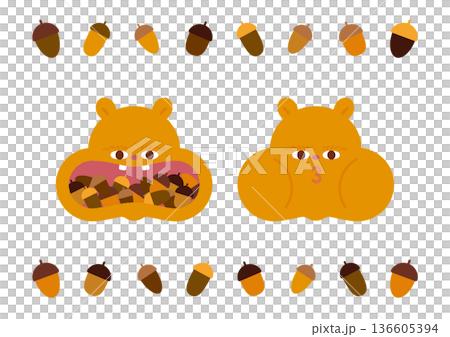 貪吃松鼠的插畫素材 136605394