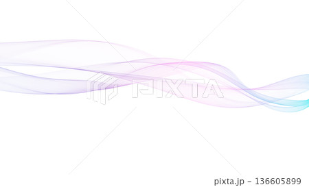 カラーウェーブ背景ライン　白バック　プレゼンテーション等の背景 136605899