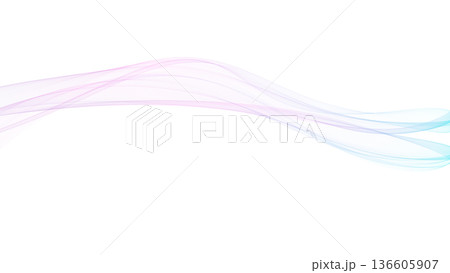 カラーウェーブ背景ライン　白バック　プレゼンテーション等の背景 136605907