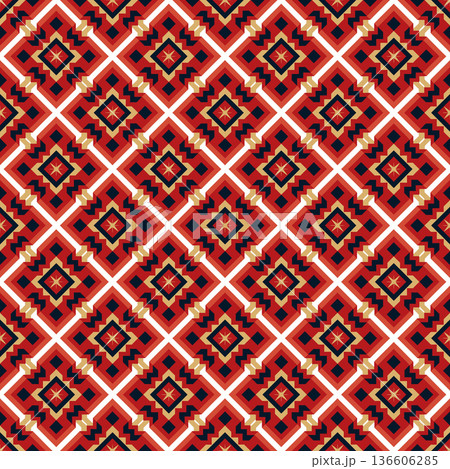 seamless pattern of abstract geometric shapes 136606285