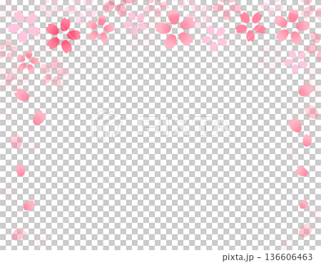 春のイラスト素材 桜舞う綺麗なフレーム 2 春のイラスト素材 桜舞う綺麗なフレーム 2 136606463