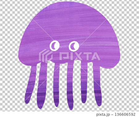 シンプルな手描き風かわいいクラゲのアイコン シンプルな手描き風かわいいクラゲのアイコン 136606592