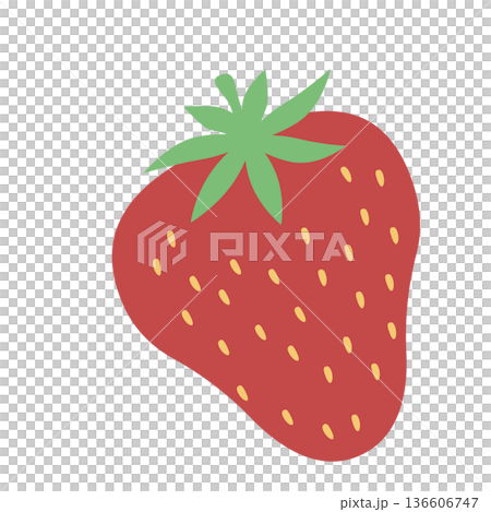 Illustration material of cute strawberry 136606747