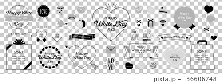 White Day Design Ideas Set (Black and White) 136606748