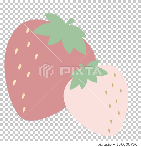 Illustration material of cute strawberry 136606756