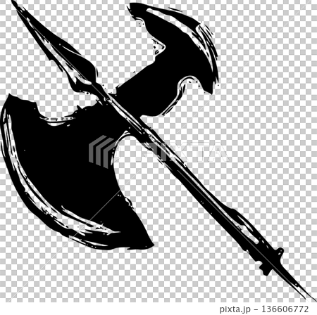 Axe hand-drawn ink weapon game icon illustration material 136606772