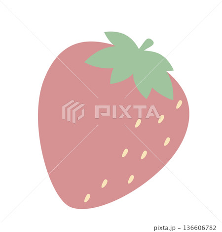 かわいい苺のイラスト素材 かわいい苺のイラスト素材 136606782