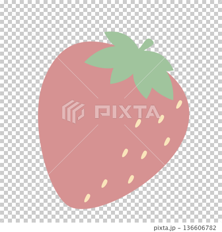 かわいい苺のイラスト素材 かわいい苺のイラスト素材 136606782