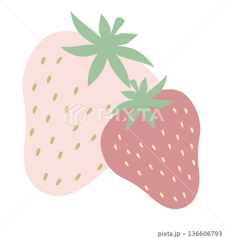 かわい苺のイラスト素材 136606793