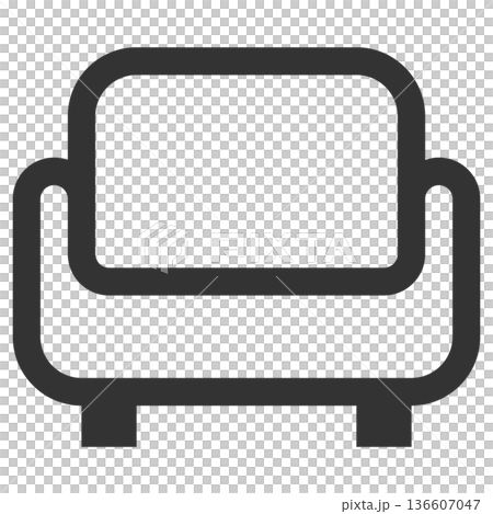 Sofa icon (simple, line drawing, monochrome) 136607047