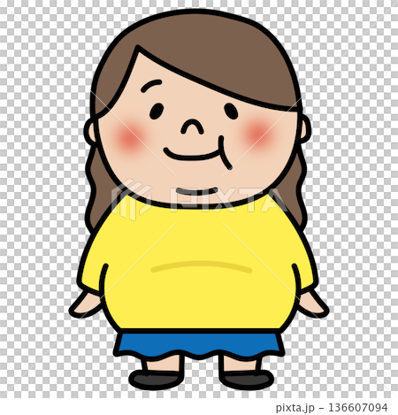 胖胖的長髮女孩全身 胖胖的長髮女孩全身 136607094