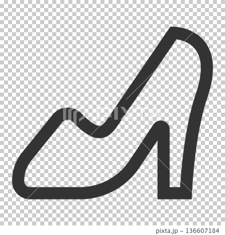 High heels icon (simple, line drawing, monochrome) High heels icon (simple, line drawing, monochrome) 136607184