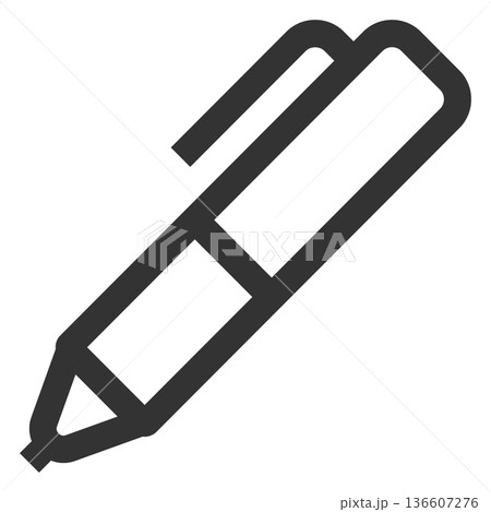 ペン　アイコン（シンプル・線画・モノクロ） 136607276
