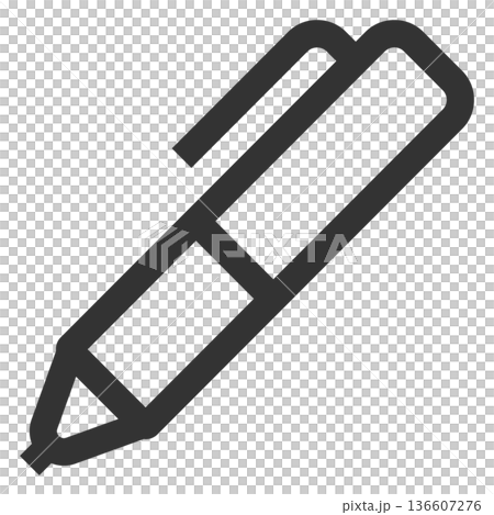 Pen icon (simple, line drawing, monochrome) 136607276