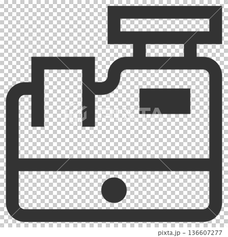 Cash register icon (simple, line drawing, monochrome) Cash register icon (simple, line drawing, monochrome) 136607277
