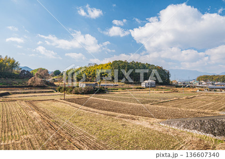 高取町の田園風景 奈良県高市郡 高取町の田園風景 奈良県高市郡 136607340