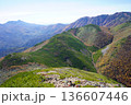 秋の東大雪山ユニ石狩岳から望む 136607446