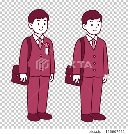 新しい学校に入学する男子学生 新しい学校に入学する男子学生 136607631