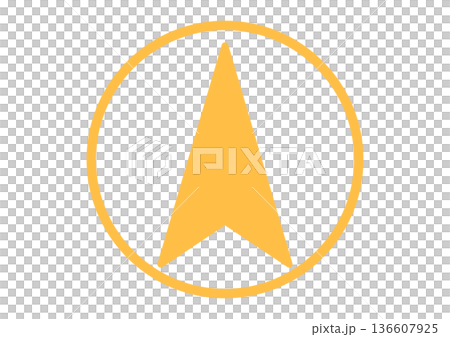 Upward cursor in a circular frame, a symbol indicating navigation and direction, a business concept of growth and progress Upward cursor in a circular frame, a symbol indicating navigation and direction, a business concept of growth and progress 136607925