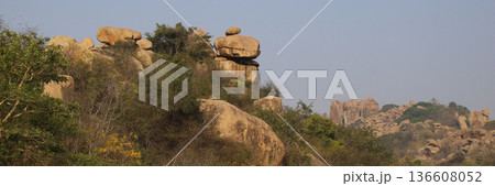 Landscape in Sanapur, village near Hampi, India. 136608052