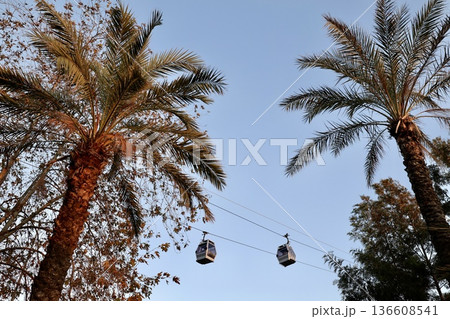 Cable cars sky. High quality photo Cable cars sky. High quality photo 136608541