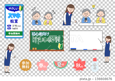 A convenient material set for announcing and promoting smartphone classes A convenient material set for announcing and promoting smartphone classes 136608676