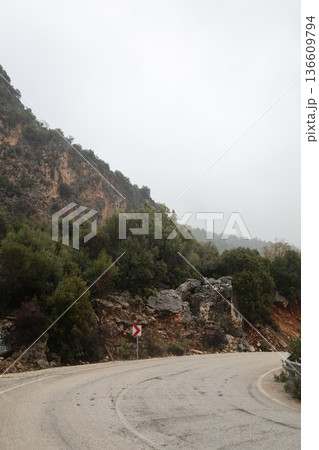 Misty mountain road. High quality photo 136609794