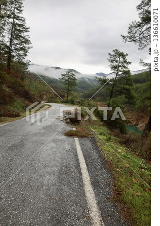 Misty mountain road. High quality photo 136610071