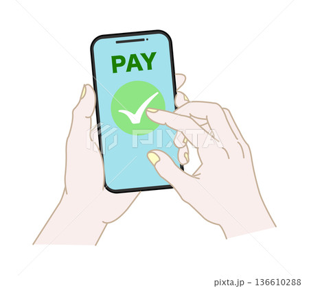 スマホで電子決済　ペイ 136610288