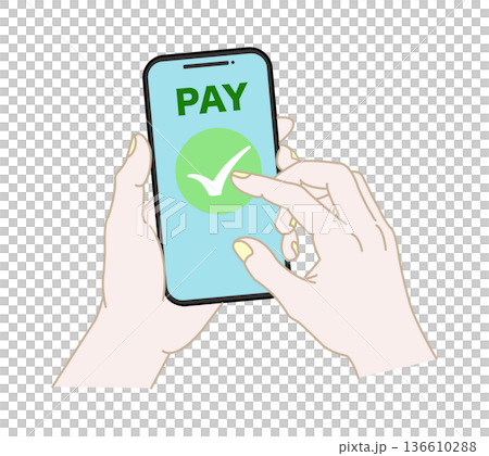 スマホで電子決済　ペイ 136610288