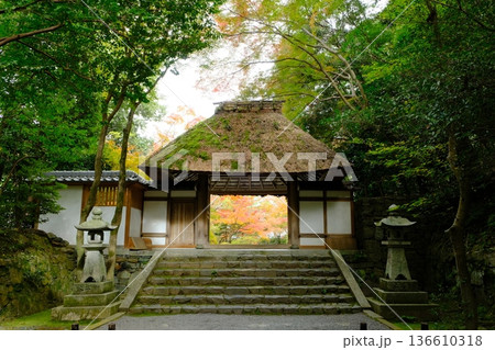 秋の法然院の山門 秋の法然院の山門 136610318
