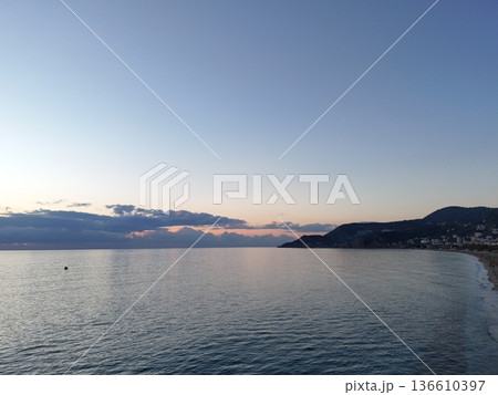 Serene ocean sunset. High quality photo 136610397