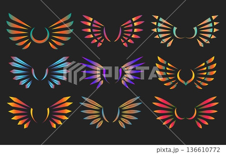 Vibrant wing icons Vibrant wing icons 136610772