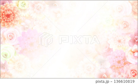 ピンク系花の背景・フェイド斜め ピンク系花の背景・フェイド斜め 136610819
