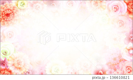 ピンク系花の背景・フェイドセンター ピンク系花の背景・フェイドセンター 136610821